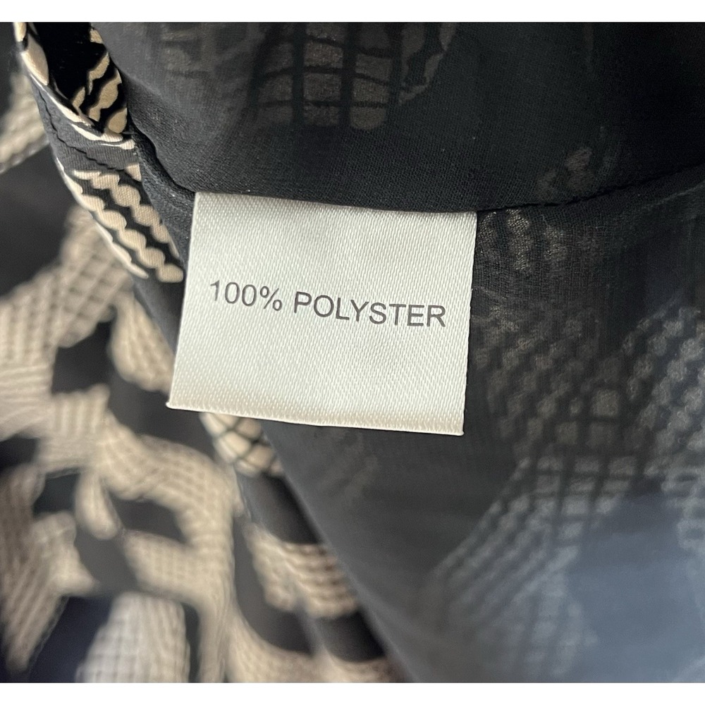 Lydia &‎ Ben Mini Skirt Womens Size Medium Black Beige Geometric Lined Flared - Picture 4 of 9